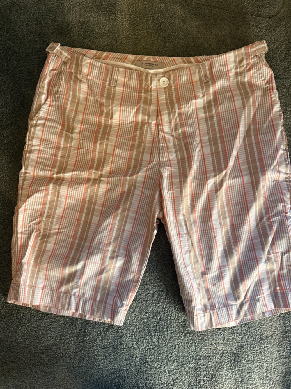 Burberry Pink and Beige Plaid Cotton Shorts